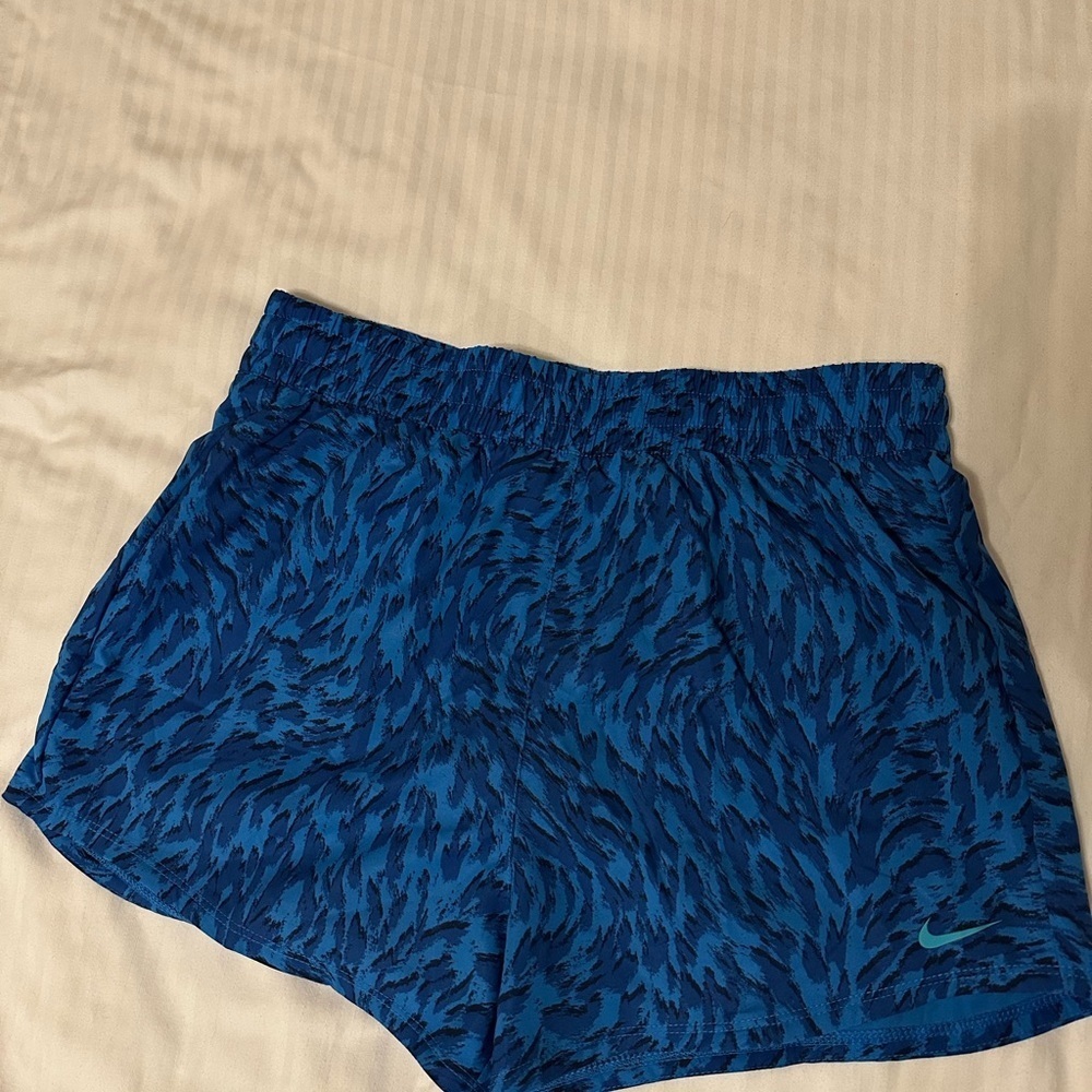 Nike Blue Athletic Shorts with Abstract Pattern NWT